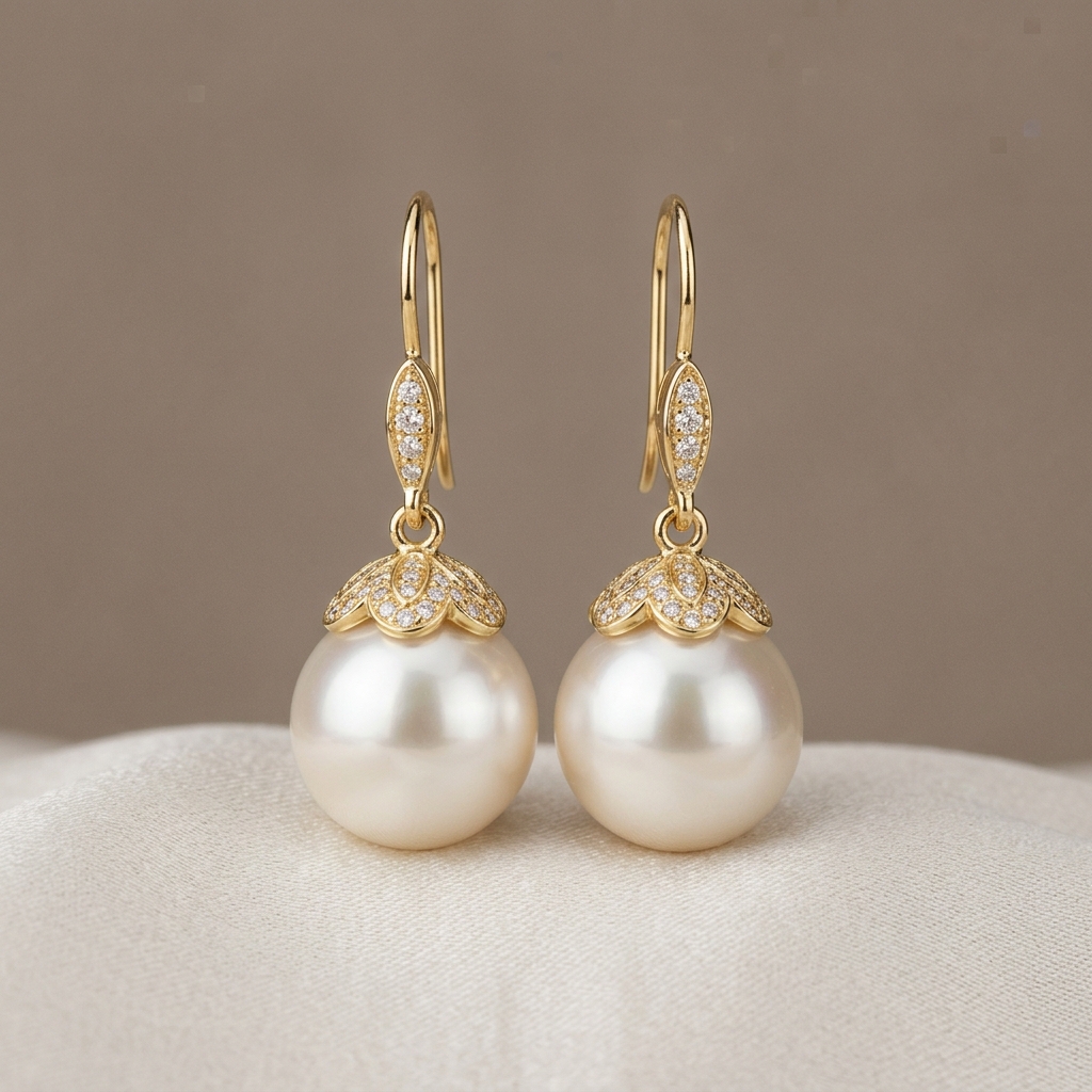 South Sea Pearl Drop Earrings